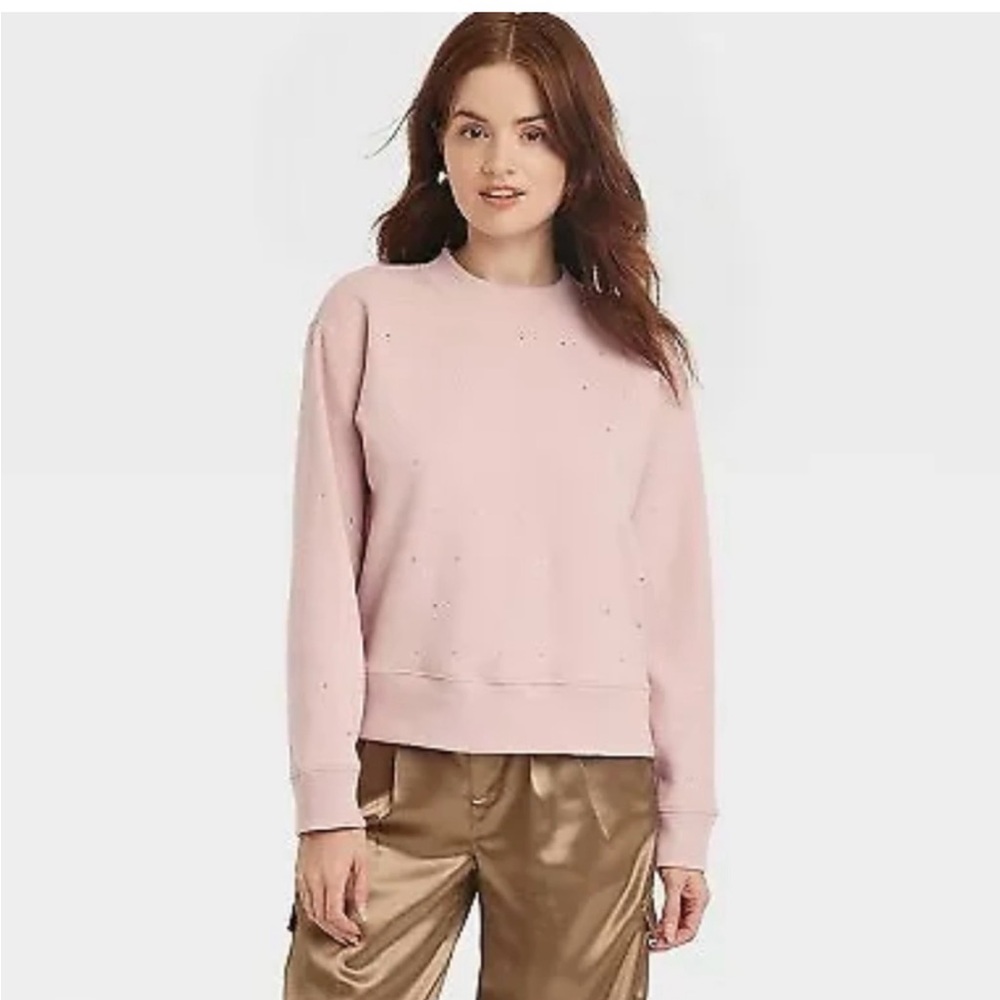 a new day blush sparkle sweatshirt